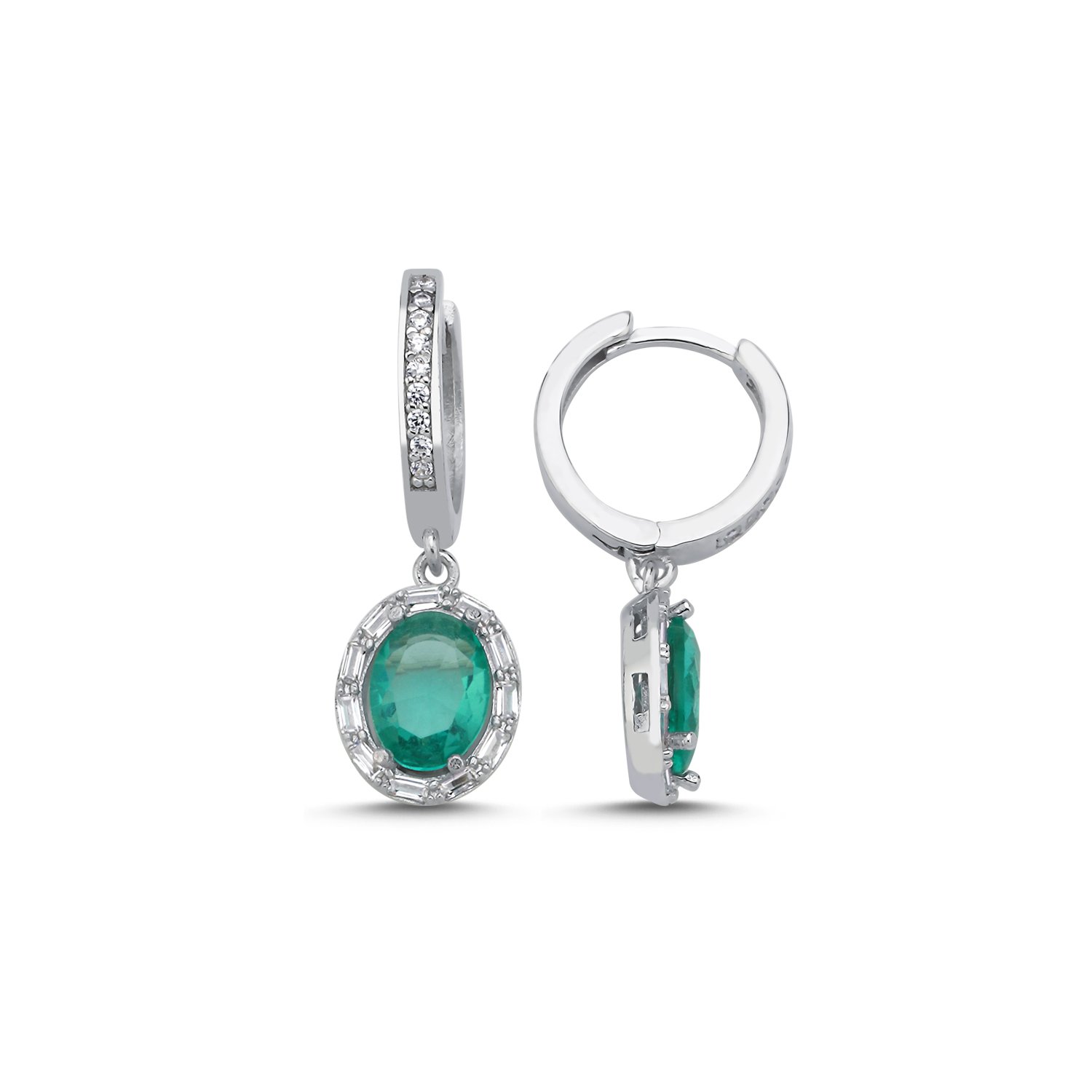 Silverlina%20Gümüş%20Paraiba%20Baget%20Zirkon%20Taşlı%20Oval%20&%20Halo%20Hagi%20Küpe