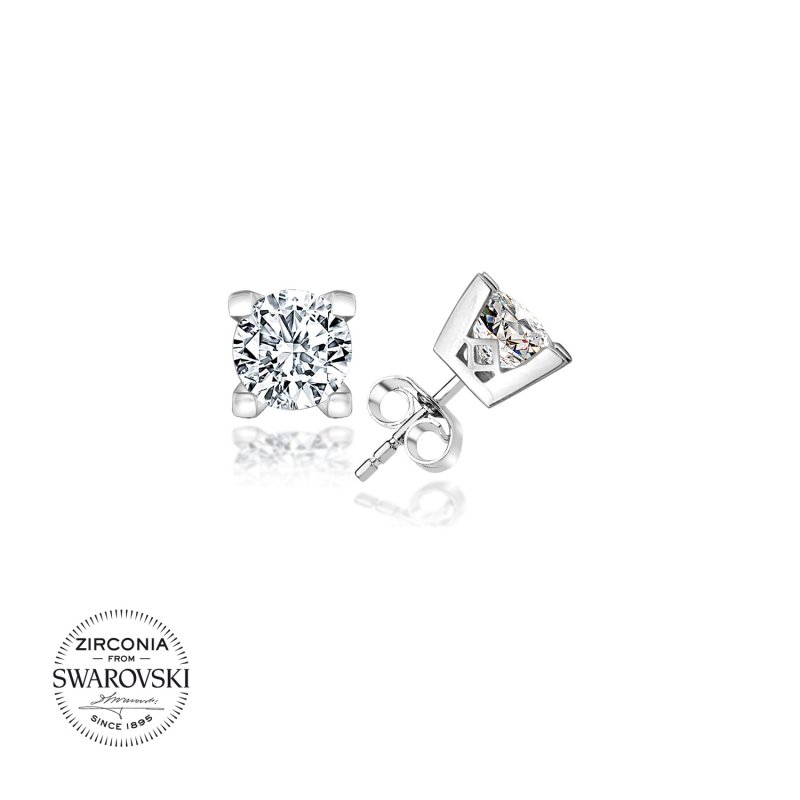 Silverlina%20Gümüş%20Swarovski%20Zirconia%20Taşlı%20Tektaş%20Küpe