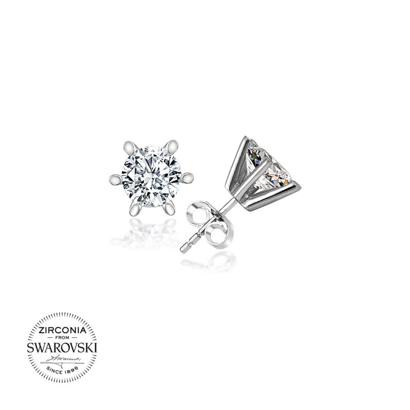 Silverlina%20Gümüş%20Swarovski%20Zirconia%20Taşlı%20Tektaş%20Küpe