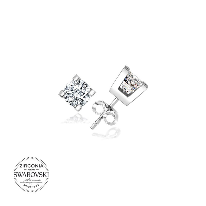 Silverlina%20Gümüş%20Swarovski%20Zirconia%20Taşlı%20Tektaş%20Küpe