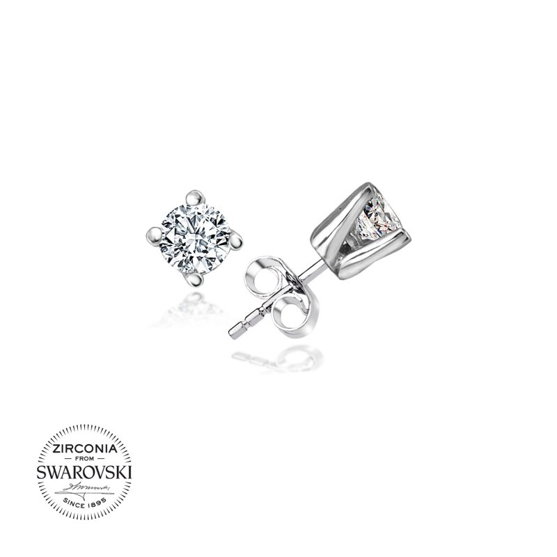 Silverlina%20Gümüş%20Swarovski%20Zirconia%20Taşlı%20Tektaş%20Küpe