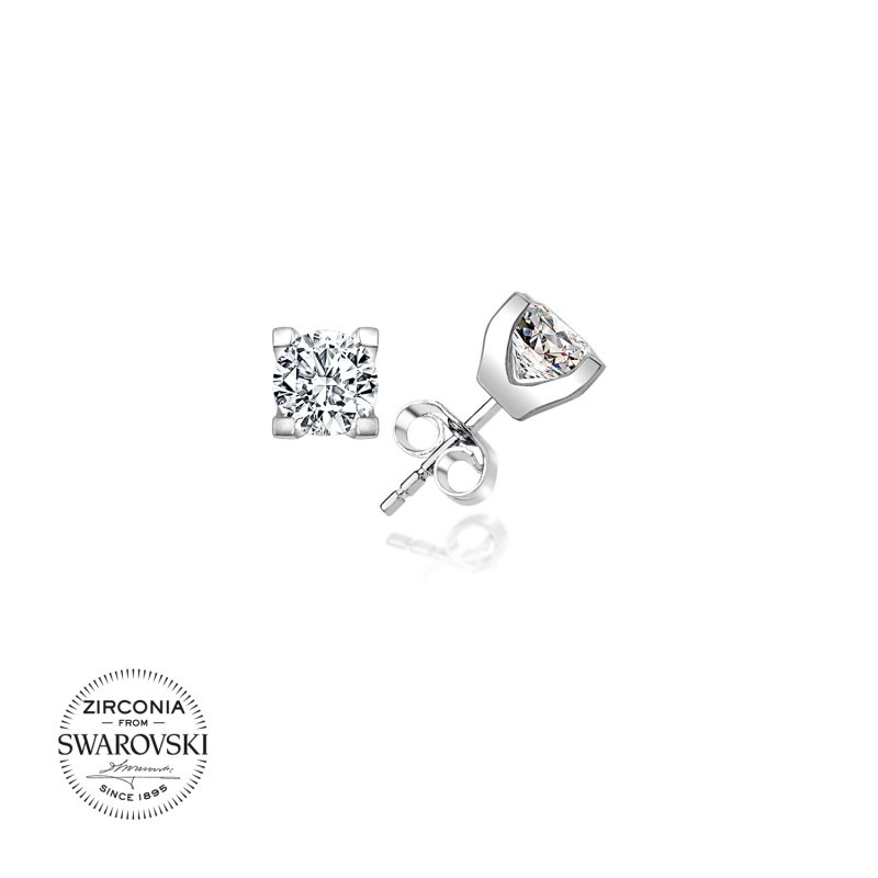 Silverlina%20Gümüş%20Swarovski%20Zirconia%20Taşlı%20Taşlı%20Tektaş%20Küpe