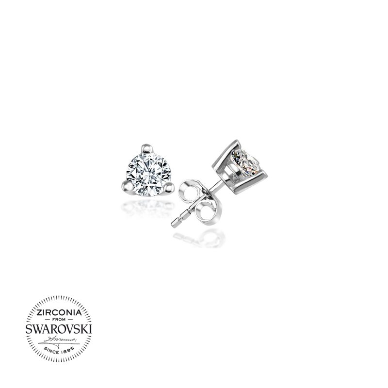 Silverlina%20Gümüş%20Swarovski%20Zirconia%20Taşlı%20Tektaş%20Küpe