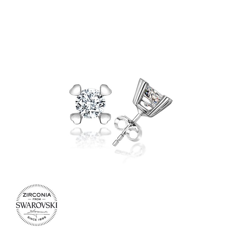 Silverlina%20Gümüş%20Swarovski%20Zirconia%20Taşlı%20Tektaş%20Küpe