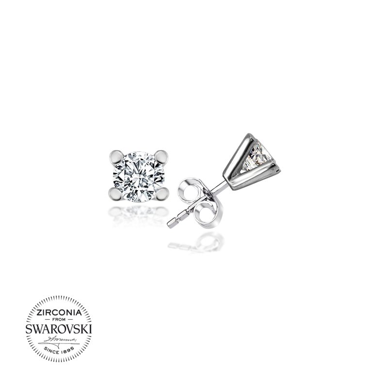 Silverlina%20Gümüş%20Swarovski%20Zirconia%20Taşlı%20Tektaş%20Küpe