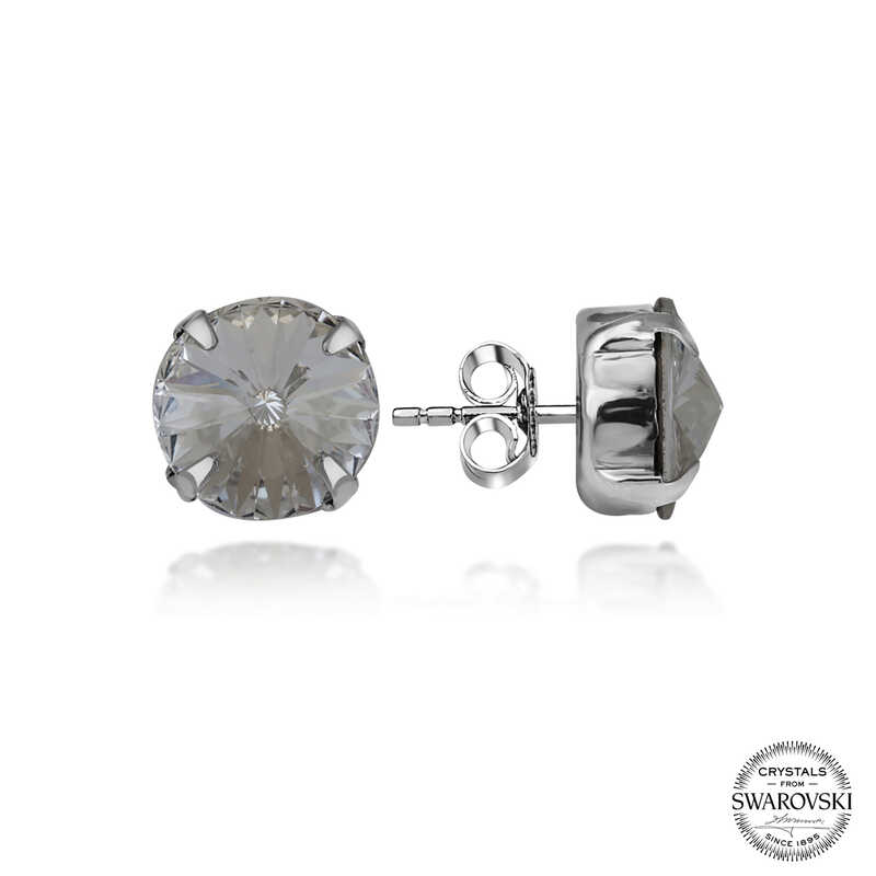 Silverlina%20Swarovski%20Crystal%20Taşlı%20Gümüş%20%20Çivili%20Kadın%20Küpe