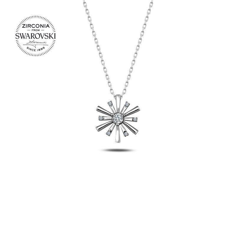 Silverlina%20Gümüş%20Swarovski%20Zirconia%20Taşlı%20Kolye