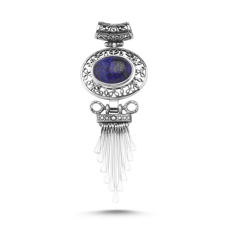 Silverlina%20Gümüş%20Lapis%20Lazuli%20Taşlı%20El%20İşi%20Kolye%20Ucu