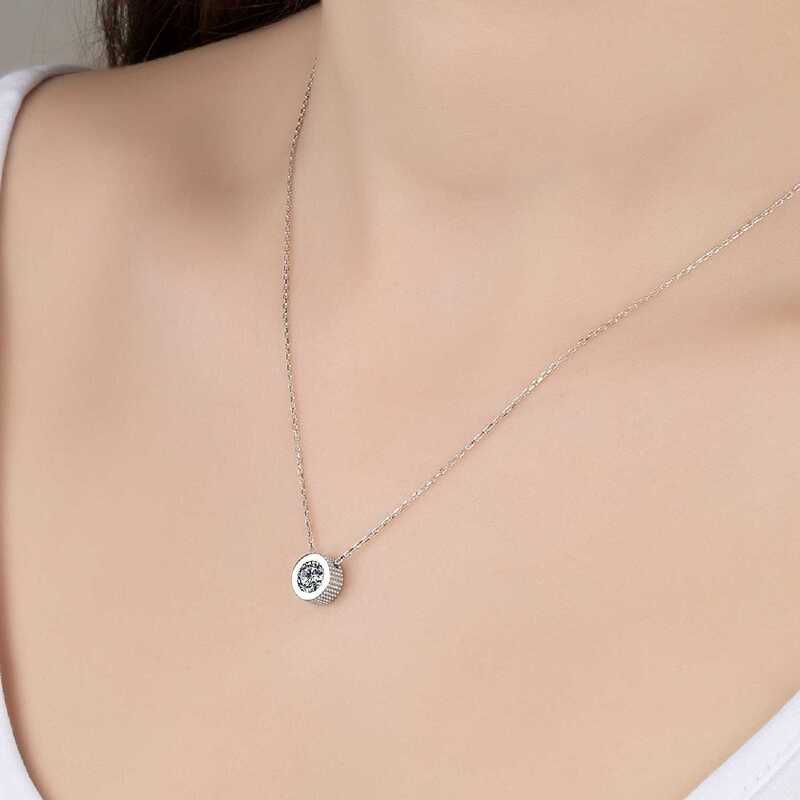 Silverlina%20Swarovski%20Taşlı%20Gümüş%20Tektaş%20Bayan%20Kolye