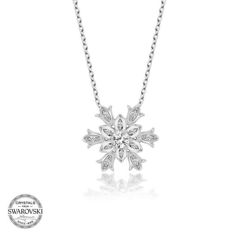 Silverlina%20Swarovski%20Taşlı%20Gümüş%20Kartanesi%20Bayan%20Kolye