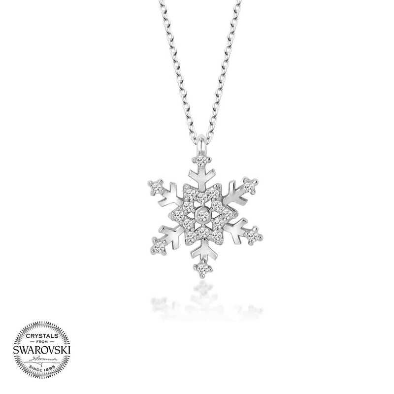 Silverlina%20Swarovski%20Taşlı%20Gümüş%20Kartanesi%20Bayan%20Kolye