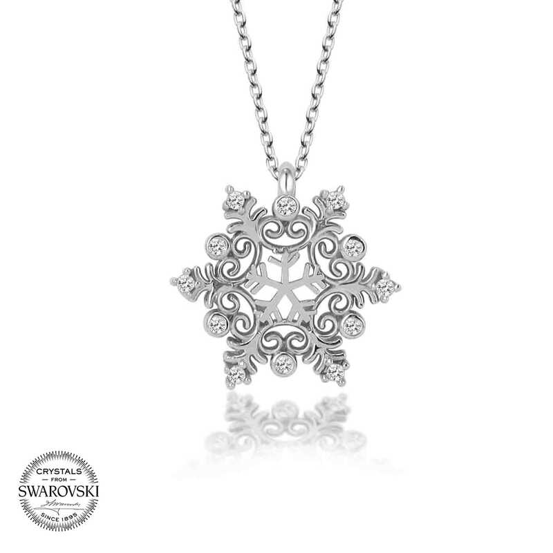 Silverlina%20Swarovski%20Taşlı%20Gümüş%20Kartanesi%20Bayan%20Kolye