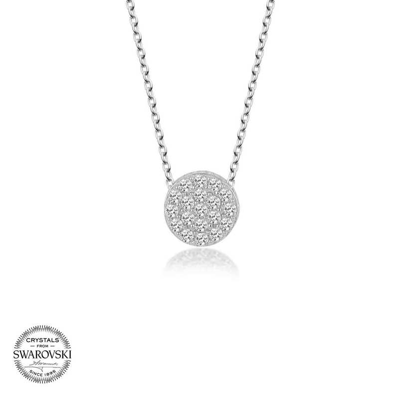 Silverlina%20Swarovski%20Taşlı%20Gümüş%20Çember%20Bayan%20Kolye