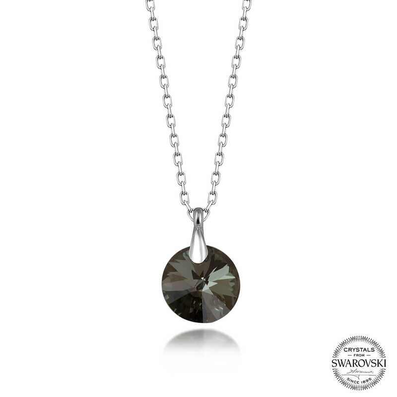 Silverlina%20Swarovski%20Crystal%20İris%20Yeşil%20Taşlı%20Gümüş%20Kadın%20Kolye