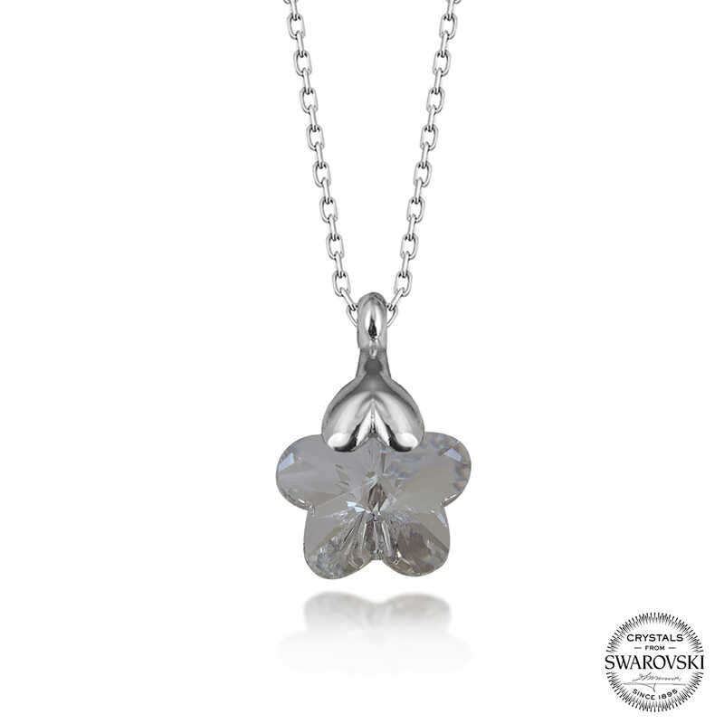 Silverlina%20Swarovski%20Crystal%20Taşlı%20Papatya%20Gümüş%20Kadın%20Kolye