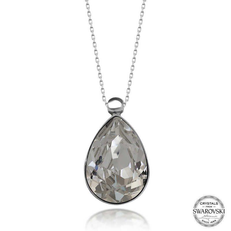 Silverlina%20Swarovski%20Crystal%20Taşlı%20Damla%20Gümüş%20Kadın%20Kolye