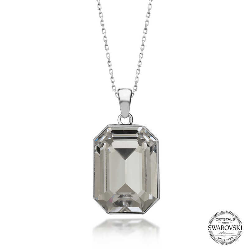 Silverlina%20Swarovski%20Crystal%20Taşlı%20Baget%20Gümüş%20Kadın%20Kolye