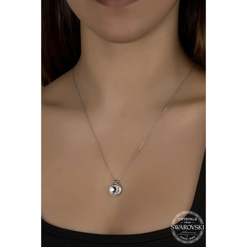 Silverlina%20Swarovski%20Crystal%20Taşlı%20Çerçeveli%20Gümüş%20Kadın%20Kolye