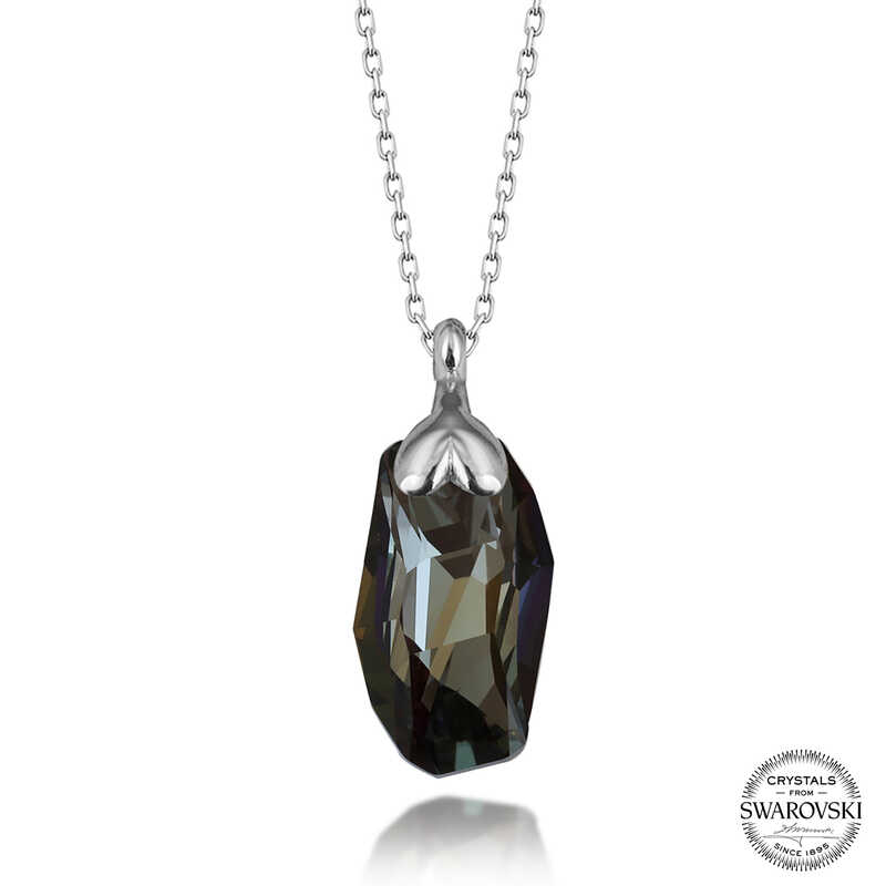 Silverlina%20Swarovski%20Crystal%20Taşlı%20Özel%20Kesim%20Gümüş%20Kadın%20Kolye