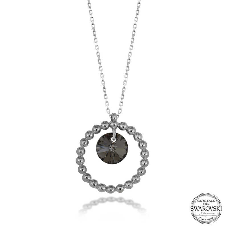 Silverlina%20Swarovski%20Crystal%20Taşlı%20Halka%20Gümüş%20Kadın%20Kolye