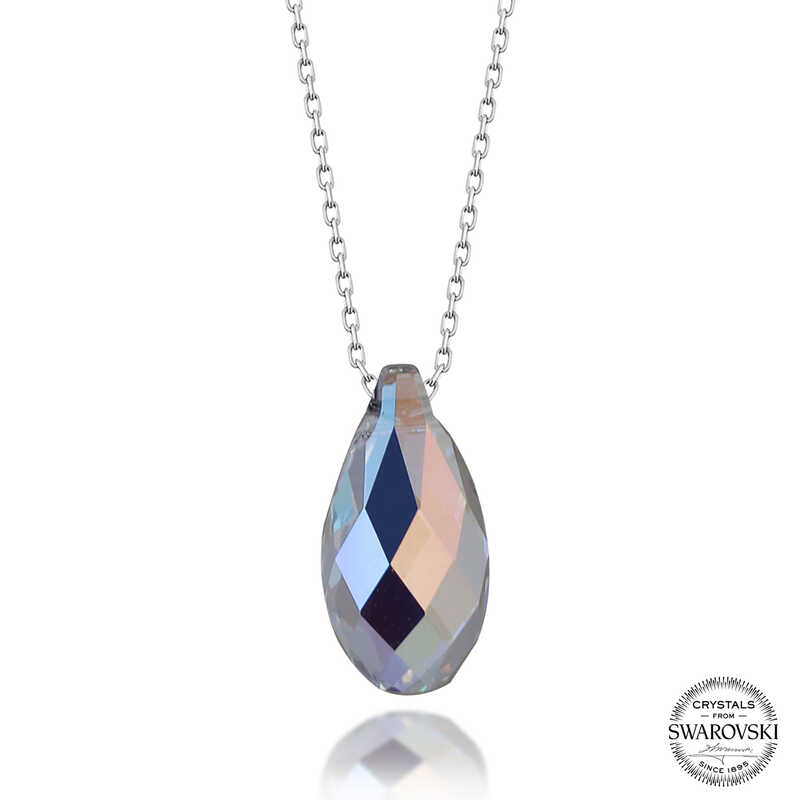 Silverlina%20Swarovski%20Crystal%20Taşlı%20Damla%20Gümüş%20Kadın%20Kolye