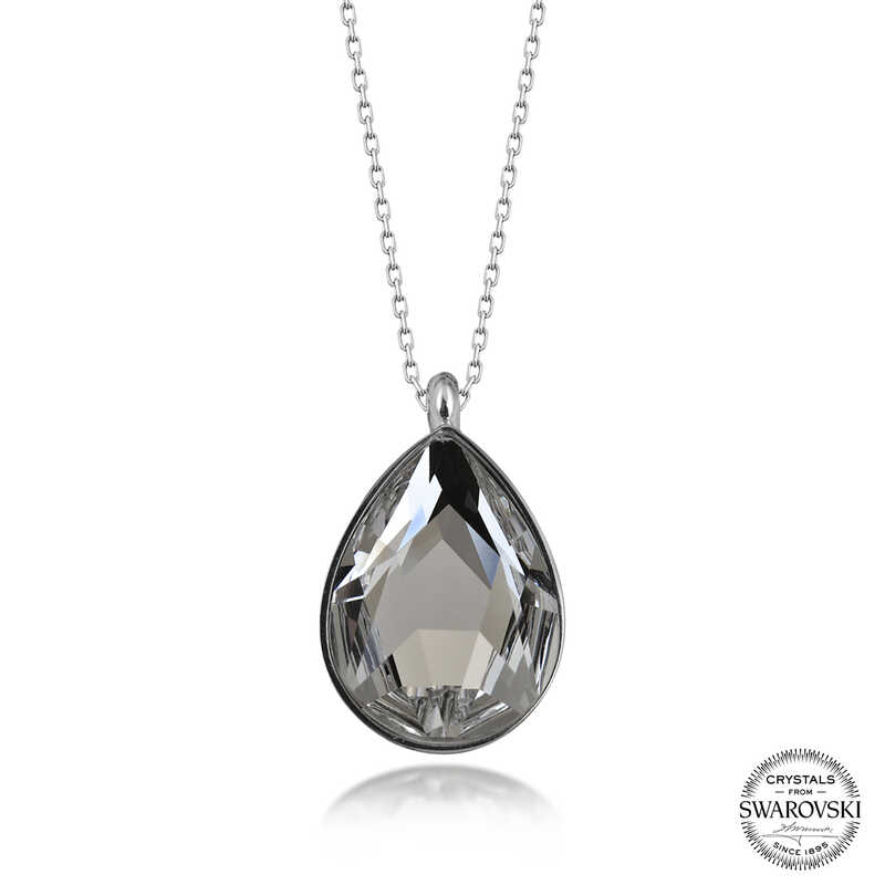 Silverlina%20Swarovski%20Crystal%20Taşlı%20Damla%20Gümüş%20Kadın%20Kolye