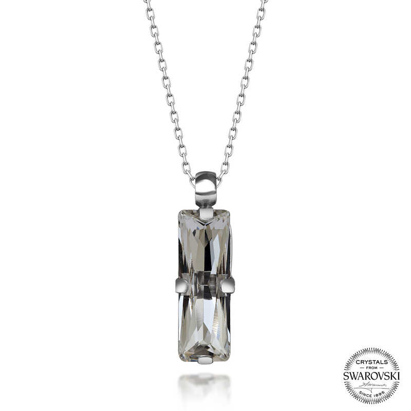 Silverlina%20Swarovski%20Crystal%20Taşlı%20Baget%20Gümüş%20Kadın%20Kolye