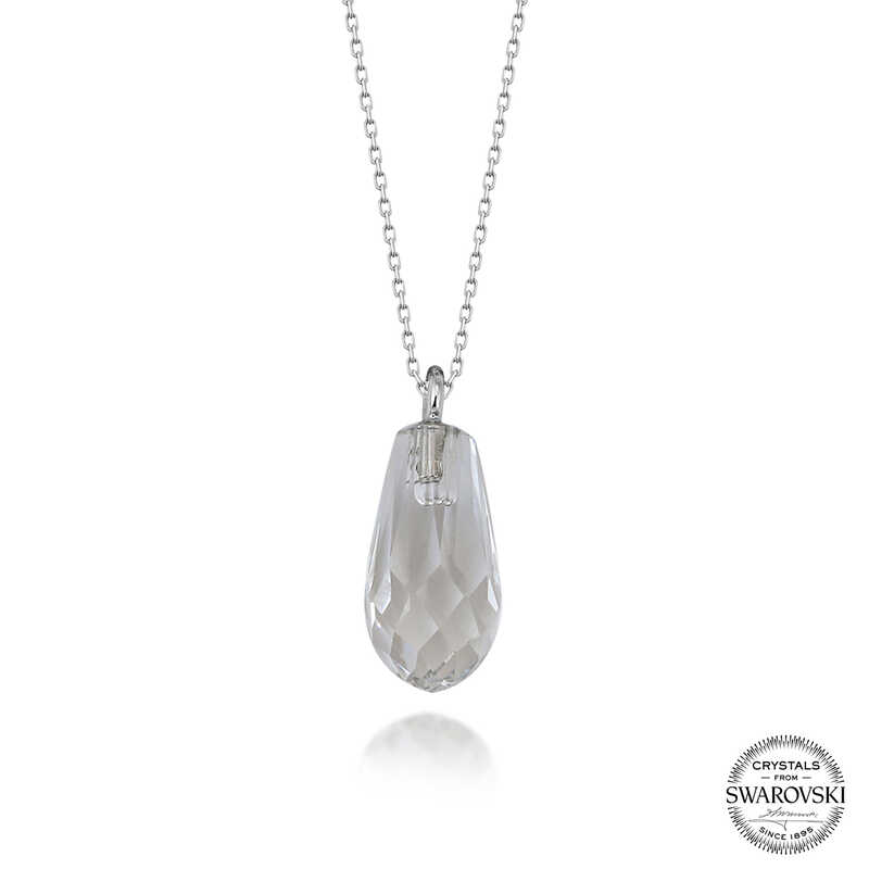 Silverlina%20Swarovski%20Crystal%20Taşlı%20Drop%20Kesim%20Gümüş%20Kadın%20Kolye