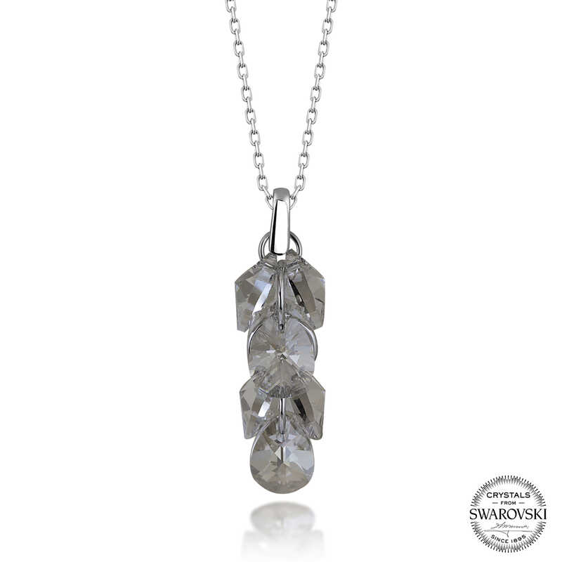 Silverlina%20Swarovski%20Crystal%20Taşlı%20Salkım%20Gümüş%20Kadın%20Kolye