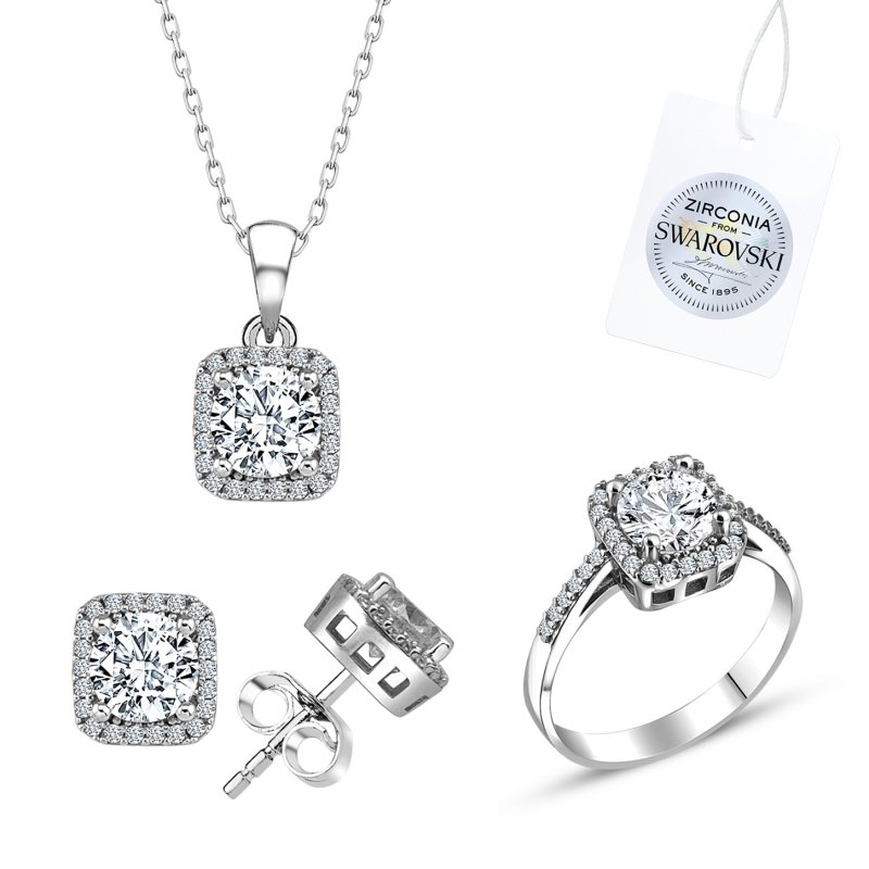 Silverlina%20Gümüş%20Swarovski%20Zirconia%20Taşlı%20Set