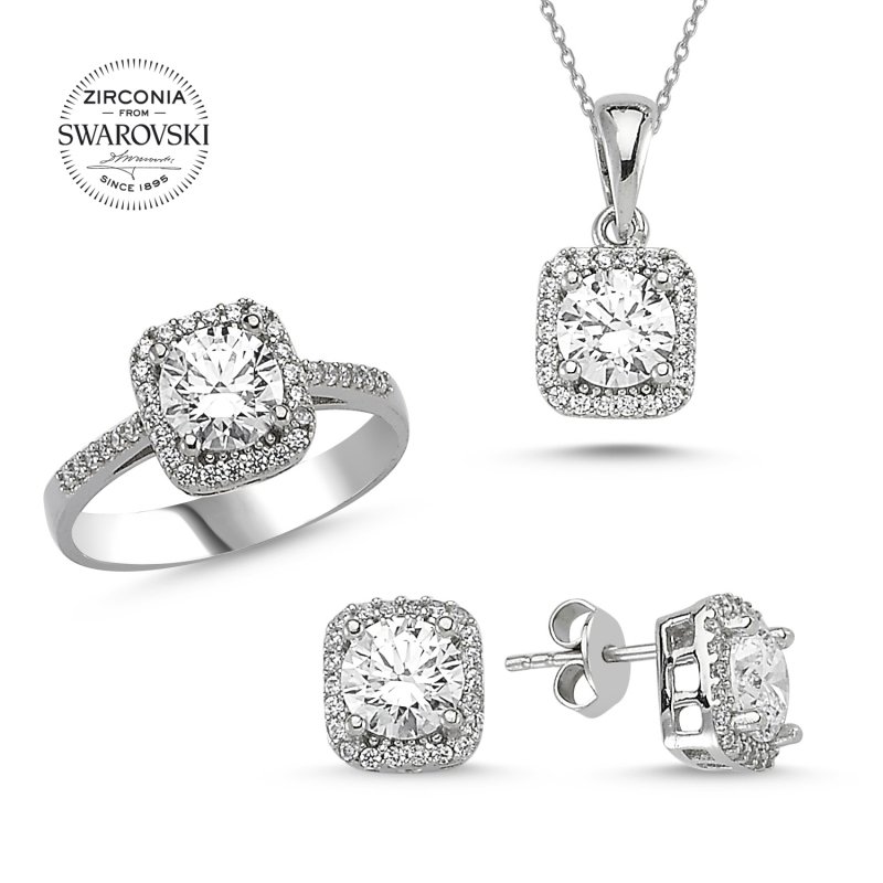 Silverlina%20Gümüş%20Swarovski%20Zirconia%20Taşlı%20Set