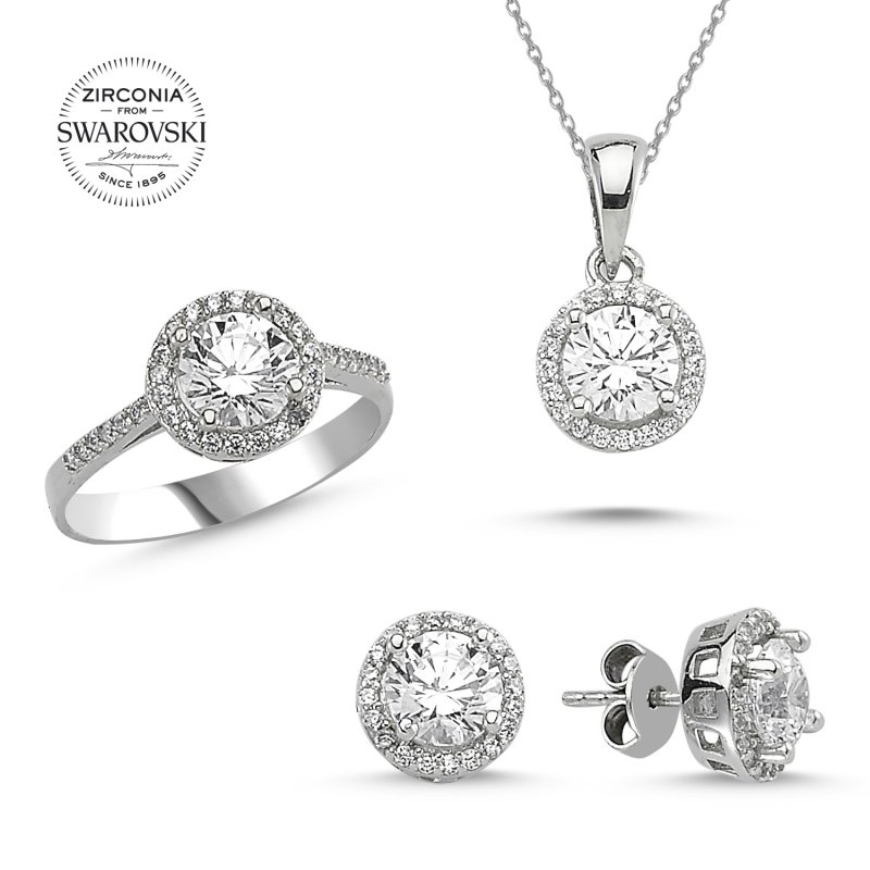 Silverlina%20Gümüş%20Swarovski%20Zirconia%20Taşlı%20Set