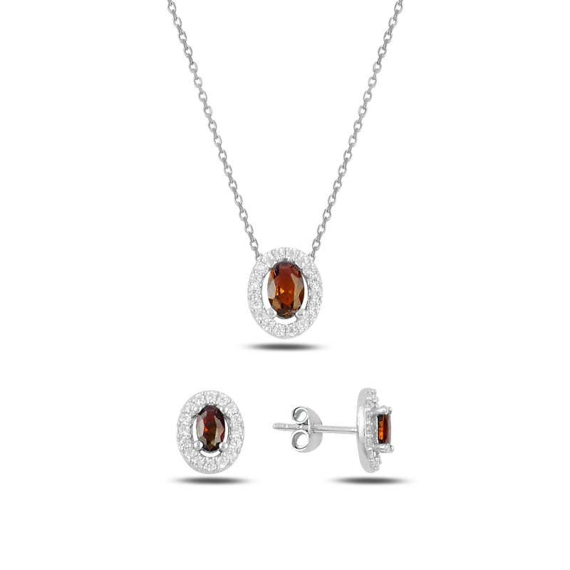 Gümüş%20Oval%20Renkli%20Zirkon%20Taşlı%20Halo%20Tektaş%20Set-Garnet%20zirkon%20(kırmızı)