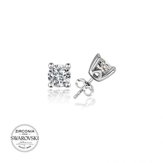 Silverlina Gümüş Swarovski Zirconia Taşlı Tektaş Küpe