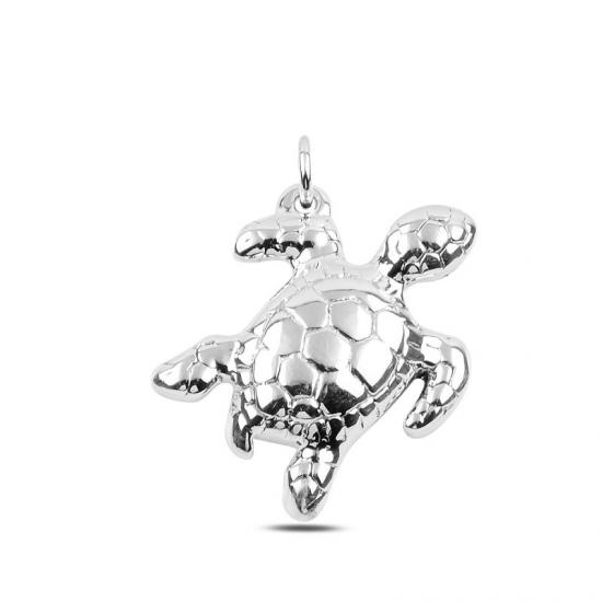 Silverlina Gümüş Deniz Kaplumbağası Elektroform Kolye Ucu