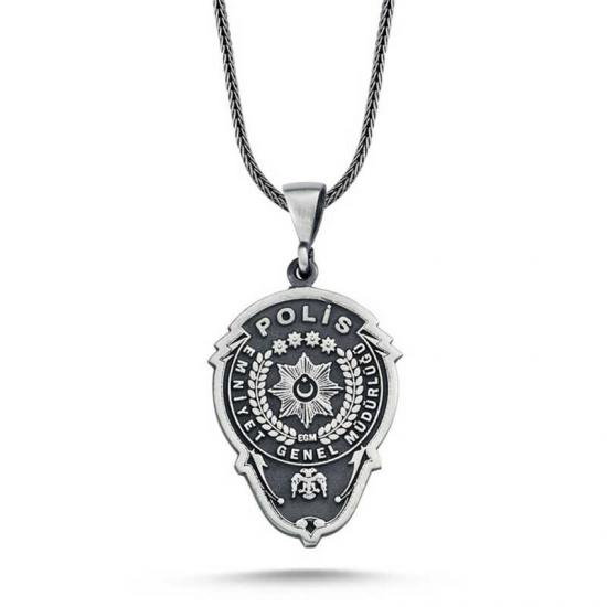 Silverlina Gümüş Emniyet Teşkilatı Polis Armalı Kolye