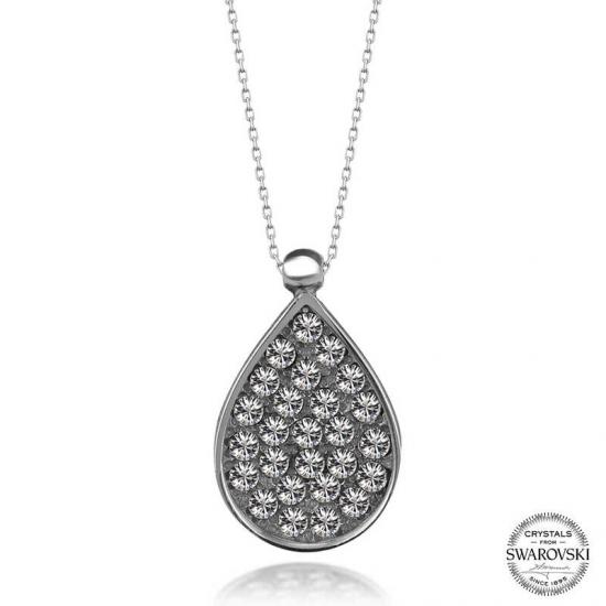 Silverlina Swarovski Crystal Taşlı Damla Gümüş Kadın Kolye