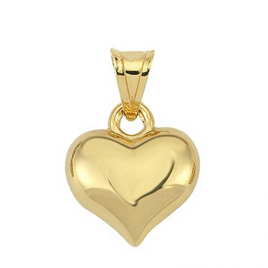Silverlina Gümüş 3 Boyutlu Gold Kalp Kadın Kolye Ucu
