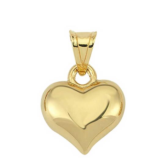 Silverlina Gümüş Küçük 3 Boyutlu Gold Kalp Kadın Kolye Ucu
