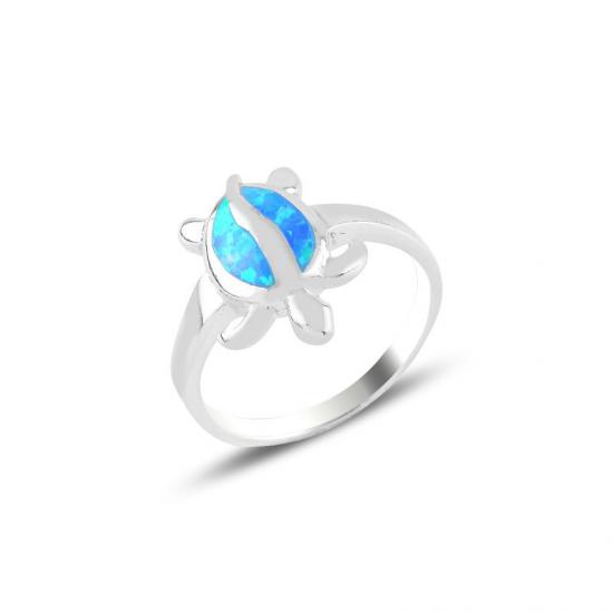 Silverlina Gümüş Kaplumbağa Opal Taşlı Yüzük