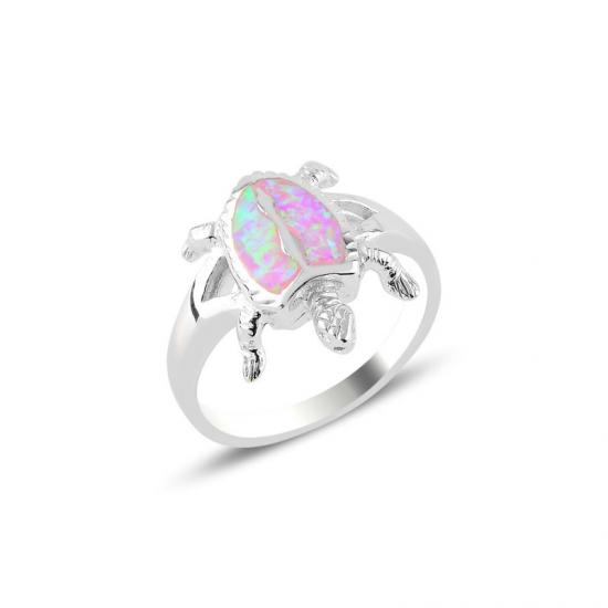 Silverlina Gümüş Kaplumbağa Opal Taşlı Yüzük