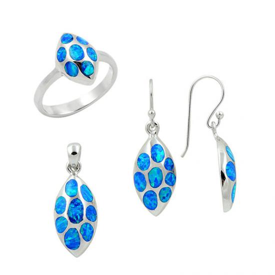 Silverlina Gümüş Opal Taşlı Set