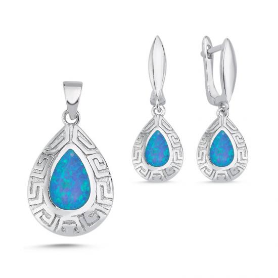 Silverlina Gümüş Opal Taşlı Set