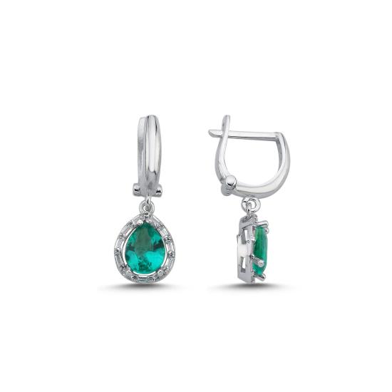 Silverlina Gümüş Damla Paraiba & Halo Baget Zirkon Taşlı Set