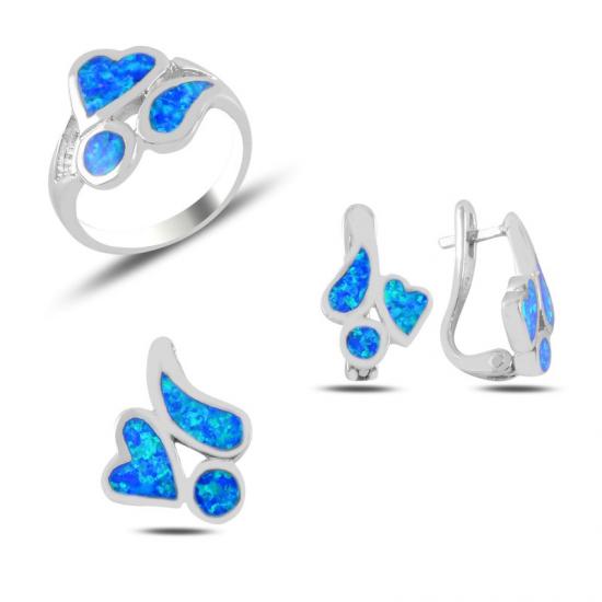 Silverlina Gümüş Opal Taşlı Set